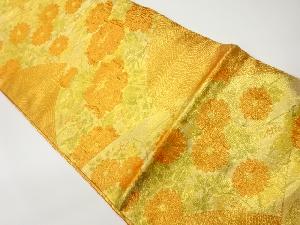 佐賀錦菊に牡丹・地紙・流水模様織出し袋帯